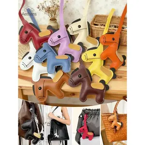 2026 Year of the Horse Mascot Keychain Faux PU Leather Small Horse Pendant,Horse Keyring Charms,Horse-Shaped Keychains  Accessory,Zodiac Horse Lanyard Key Fob,Animal Theme Horse Ornament Car Backpack Bag Pendant Decoration Hanging Rope Valentine's Day