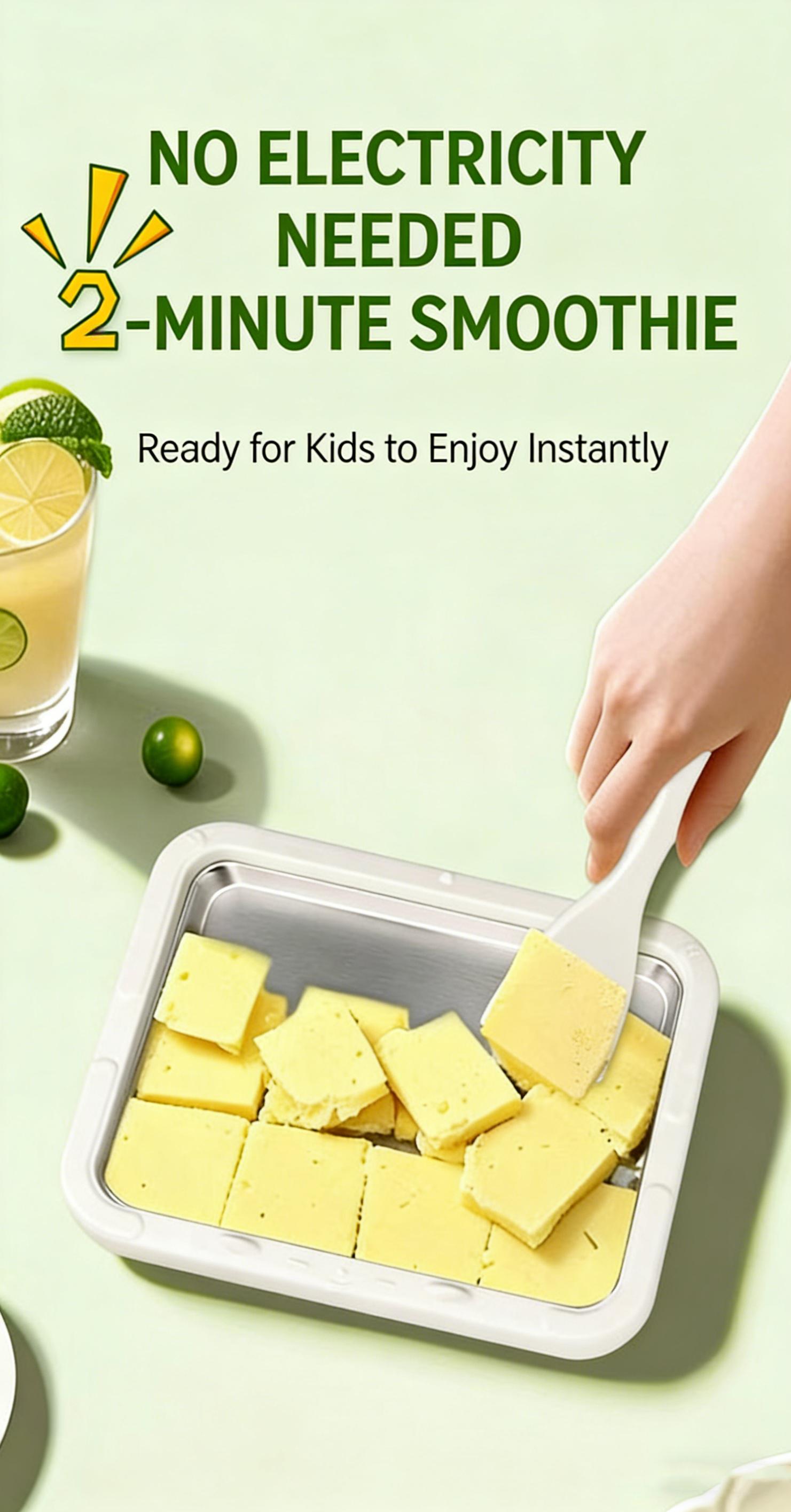 New Rolled Ice Cream Maker with 2 Scrapers , Portable Instant Ice Cream Maker , ,Stainless Steel Ice Cream Pan for Family Party, Easy Clean DIY Homemade Ice Cream Tray