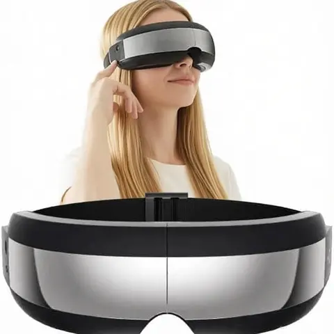 Heated Eye Massager – Open-Vision Window, 5 Modes, Ergonomic Airbags, USB Rechargeable, Perfect for Eye Strain, Migraine Relief & Deep Sleep