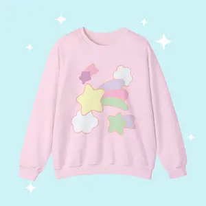 Dreamy Minimalist Sweatshirt Pastel Sweater Pastel Gamer Shirt Kawaii Clothes Yume Kawaii Cute Aesthetic Sweatshirt