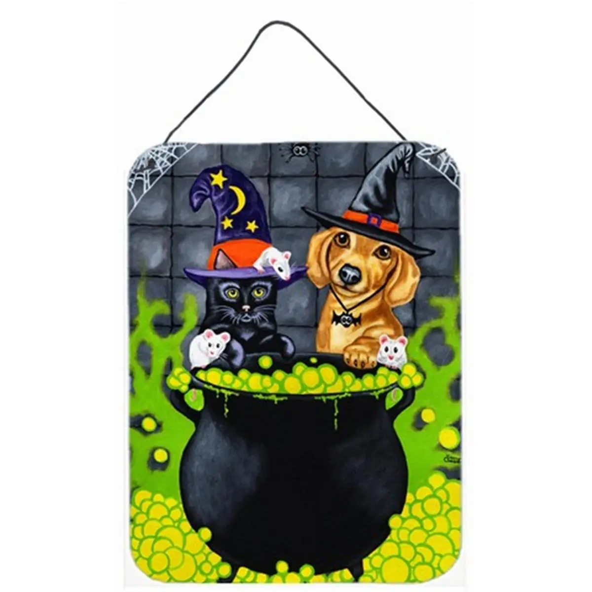 Brewing Up Trouble Halloween Dachshund Wall or Door Hanging Prints