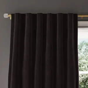 2pk 50"x84" Blackout Velvet Curtain Panels Black - Threshold