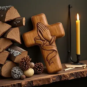 New Prayer Cross Gift, Faithful Silent Hug Cross, Spiritual Belief Jewelry, Perfect Religious Present, Unique Christian Accessory