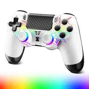 Light-up  Controller for PS-4,2026  RGB Controllers with Hall Effect Joystick/1000mAh /Type-C/Vibration/6-Axis Gyro/Headphone Jack/ Pad, for PS-4/Slim/Pro Console/PC
