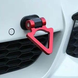 1pc Triangle Car Tow Hook - Stylish Personality Design, Heavy-Duty Trailer Hook for Auto - Universal Bumper Decor Sticker, Easy Paste Car Trim Accessory