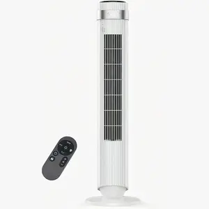 Ultra-Quiet 28dB Tower Fan for Bedroom with Sleep Mode – Dimming LED Display & Auto Speed Reduction – 36.6" Bladeless Oscillating Floor Fan with Remote, 12H Timer, 5 Speeds – Perfect for Nursery, Home, Office
