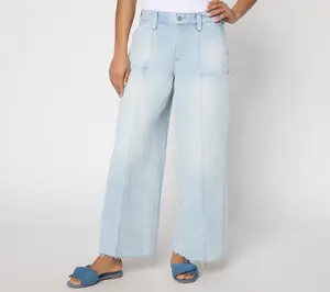 NYDJ HR Simone Utility Pocket Wide Leg Jeans with Seaming