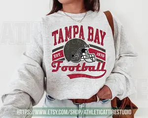 [Sale Up To 50%] Tampa Bay Football Vintage Crewneck Sweatshirt, Tampa Bay Football Sweatshirt, Buccaneer Sweatshirt, Tampa Bay Sweater, Gift For Fan, Trendy USA Cotton Fabric