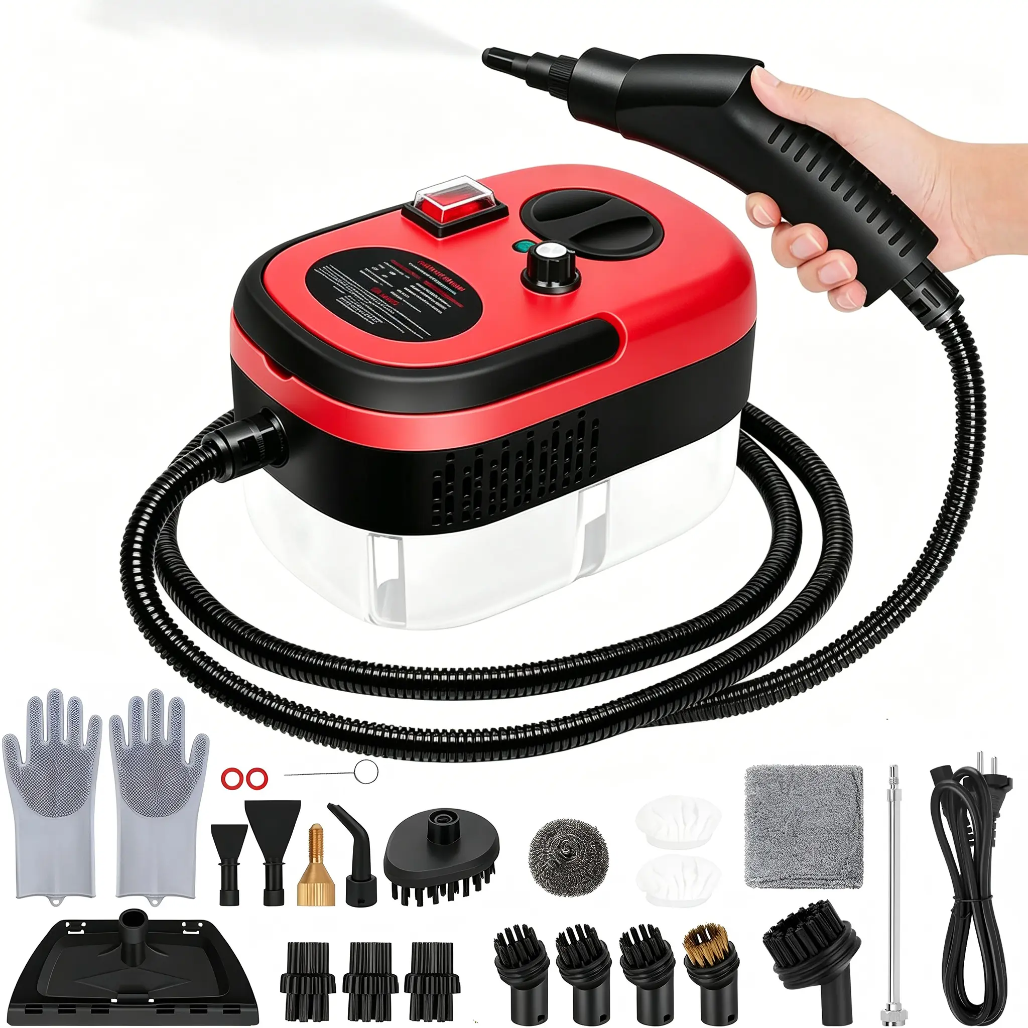 2500W Handheld Steam Cleaner – No Toxic Chemicals Melts Grease & Tough Stains for Kitchen Car Bathroom Cleaning