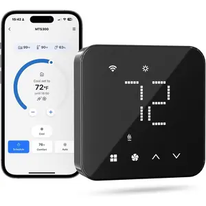 Thermostat for , WiFi Thermostat Works with Matter, Alexa,  ,  Assistant, App & Voice Control, 7x24h Scheduling, Energy Saving, C-Wire Required