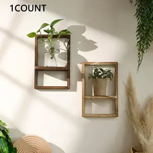 Wooden Wall Mounted Shelf, Rustic Wood Shelf for Wall Storage, Wall Mounted Wooden Display Shelf for Bedroom Kitchen, Floating Shelves for Wall, Decor