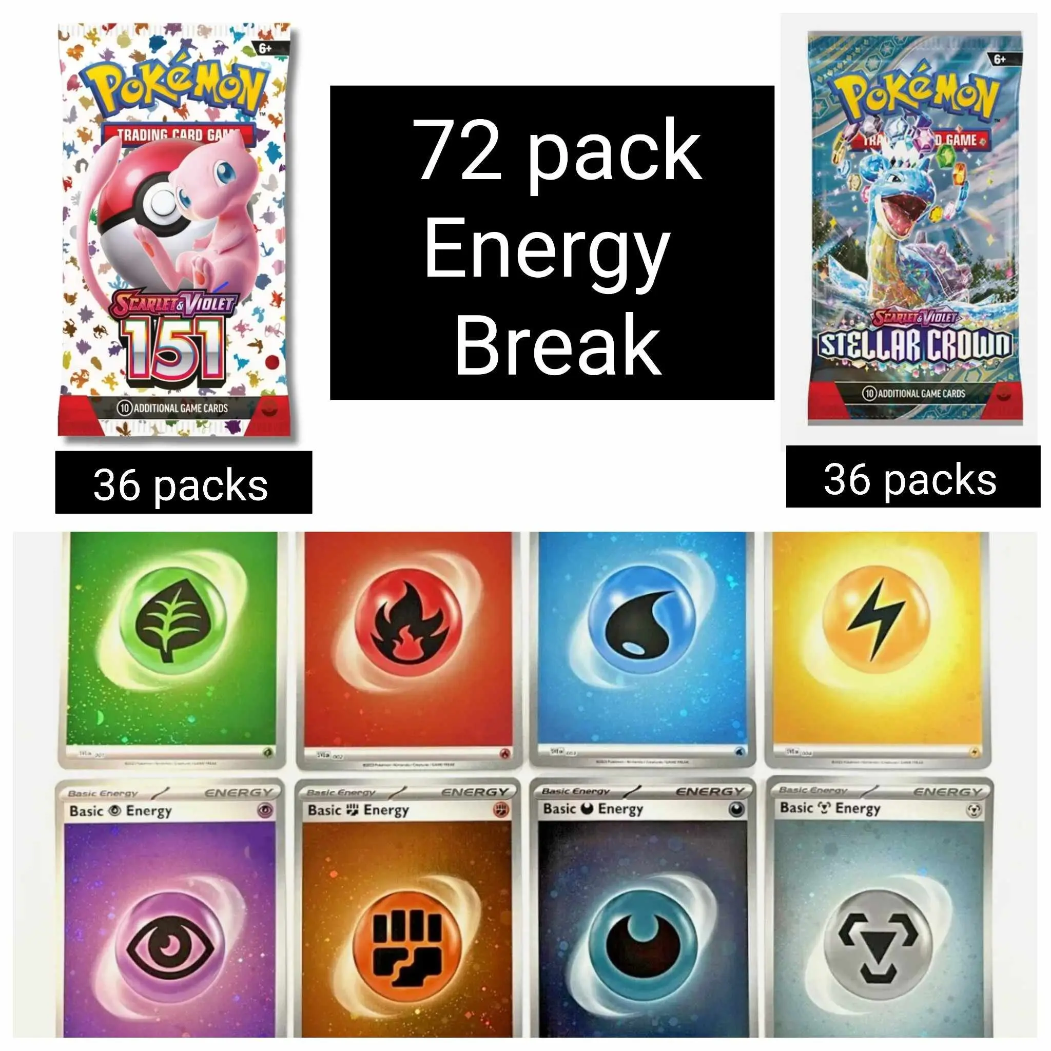 72 Pack Pokmon Energy Break - TikTok Shop