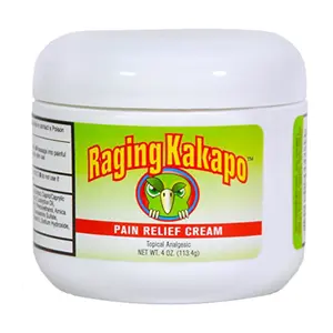 Raging Kakapo Pain Relief Cream - Sore Muscles, Joint Pain & Aches - Odor Free, Non-Greasy Pain Cream - Histamine Dihydrochloride, Capsaicin, Emu Oil & More - 4 oz. Jar