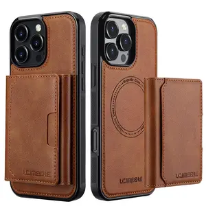 2-in-1 Detachable Phone Case with Card Holder, Magnetic Card Holder Wallet Rear Cover, Phone Accessories Compatible with iPhone 17 Pro Max Air 16 Pro Max 16Plus 16e 15 14 13 12 11, Protective