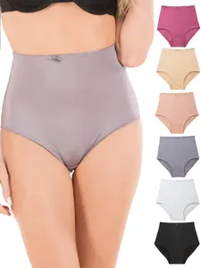 High Waist Full Coverage Brief Tummy Control Girdle Panties (6 Pack)
