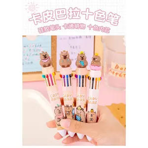 4 Pcs/lot Capybara Animals 10 Colors Ballpoint Pen School Office Writing Supplies Cute Pens Stationery Office Accessories