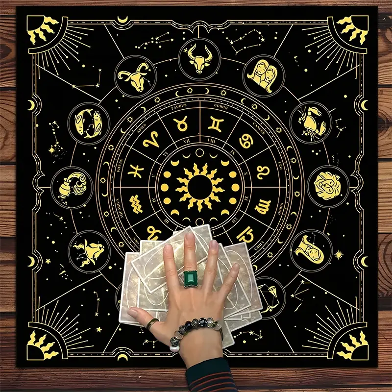1pc Zodiac Wheel Party Decorations Astrology Decor and Spiritual Room Decoration, Soft Washable Fabric Table Cover for Home and Party Use