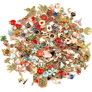 220 count Bracelet Charms Assorted  Plated Enamel Charms Necklace Bracelet Earrings Charm for DIY  Making Crafts