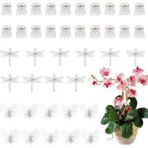 50Pcs Orchid Clips Plastic Dragonfly Butterfly Plant Clips,Portable Garden Plant Support Clip for Supporting Stems Orchid Vines Stalks Climbing Plants Grow Uprigh