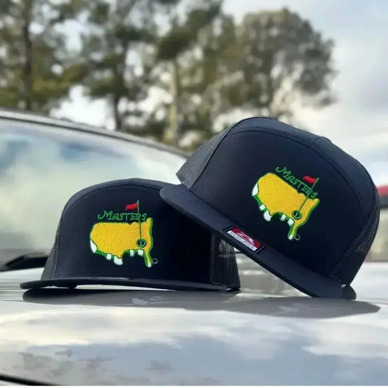 Masters Golf Trucker Hat | Embroidered 7 Panel Mesh Snapback, Golf Fan Hat, Outdoor Gift , Gift for Him