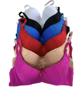 03#Konga Women's Bras Pack of 6 Top Quality B C D Cups Summer Plain Assorted Colors Comfortable Support