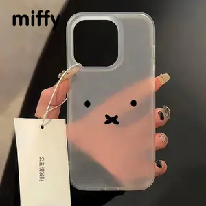 Kawaii Miffy 7/8/XS/XR/11/12/13/14/15/16 ProMax All Inclusive Silicone Transparent Soft Shell Phone Case Christmas Toy Gift