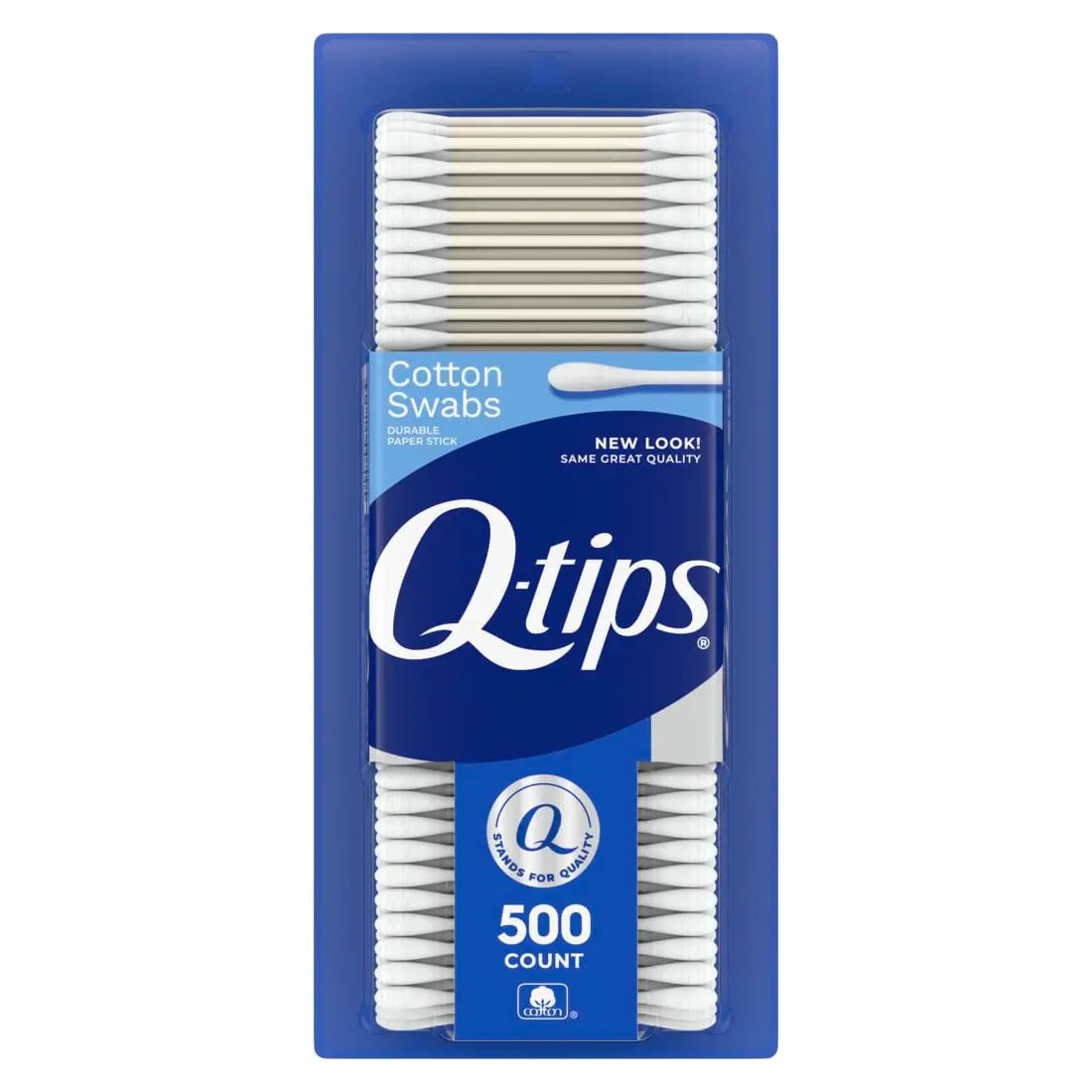 Cotton Swabs Original, 100% Cotton Applicators for Home, First Aid and Beauty Care, Soft Double Tipped Cotton Swabs for Makeup, Personal Hygiene, Baby Care and Household Use, 500 Count