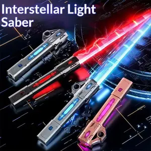 LED Light Up Telescopic Sword Toy, Multicolor Flashing Extendable Glow Sword for Kids Cosplay Party Role Play