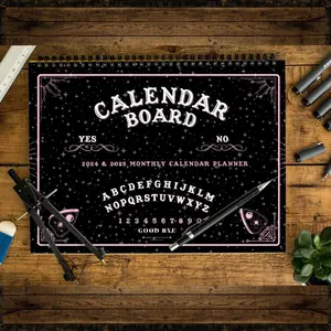2025 & 2026, 2024 & 2026, 24 Month Monthly Calendar Planner Ouija Theme book journal