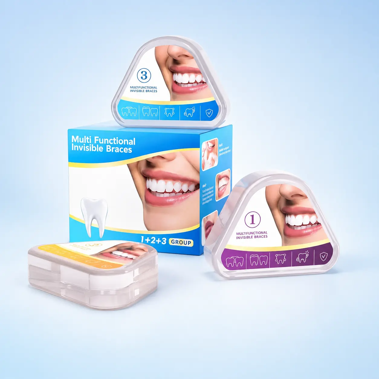 3-Stage Orthodontic Trainer Set for Kids & Adults, Day & Night Dental Mouthpiece 3-Stage Orthodontic Trainer Set for Kids & Adults, Day & Night Dental Mouthpiece