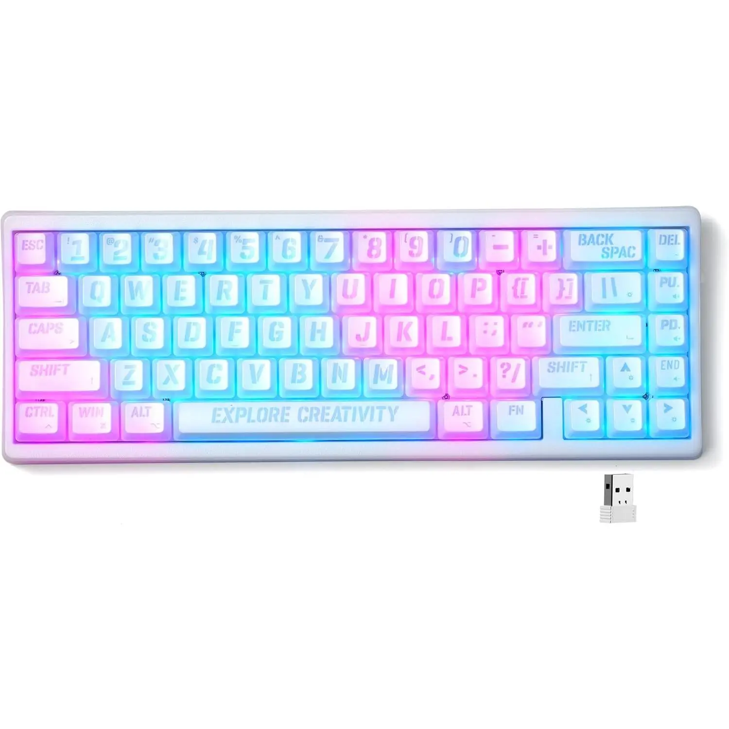 Wireless 60% Percent Keyboard, Topographic Gaming Keyboard, Tri-Mode Thocky Creamy Mechanical Key Board,  Swappable Gasket Mount