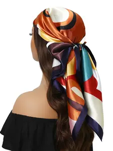 Women's Elegant Colorful Print Square Scarf, Fashionable Soft Comfortable Scarf for Daily Wear, Casual Versatile Scarf for Women, Boho Style Scarf