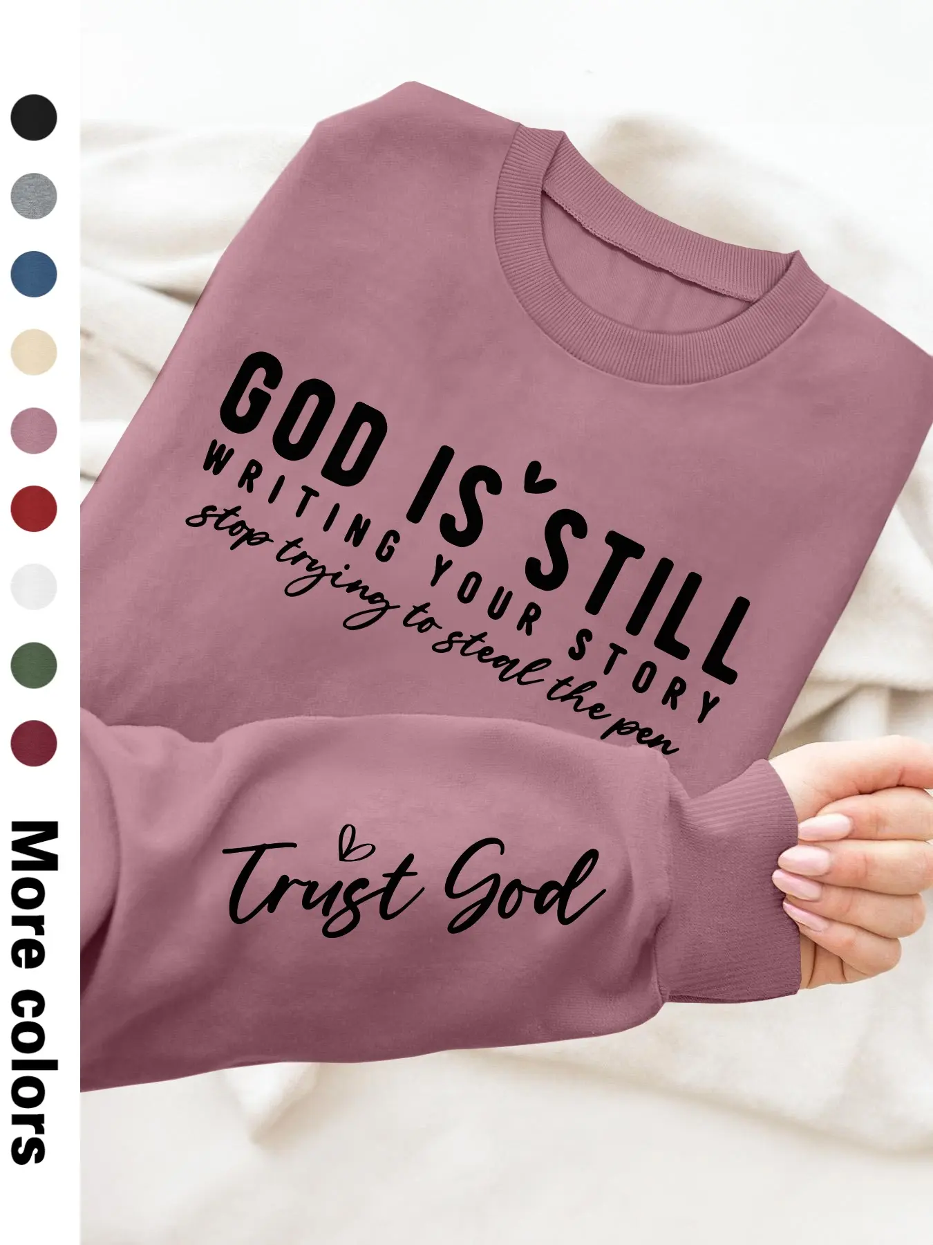 Women's Letter Print Round Neck Sweatshirt, Trendy Casual Crew Neck Long Sleeve Pullover for Daily Wear, Ladies Fall & Winter Clothes, Hoodie