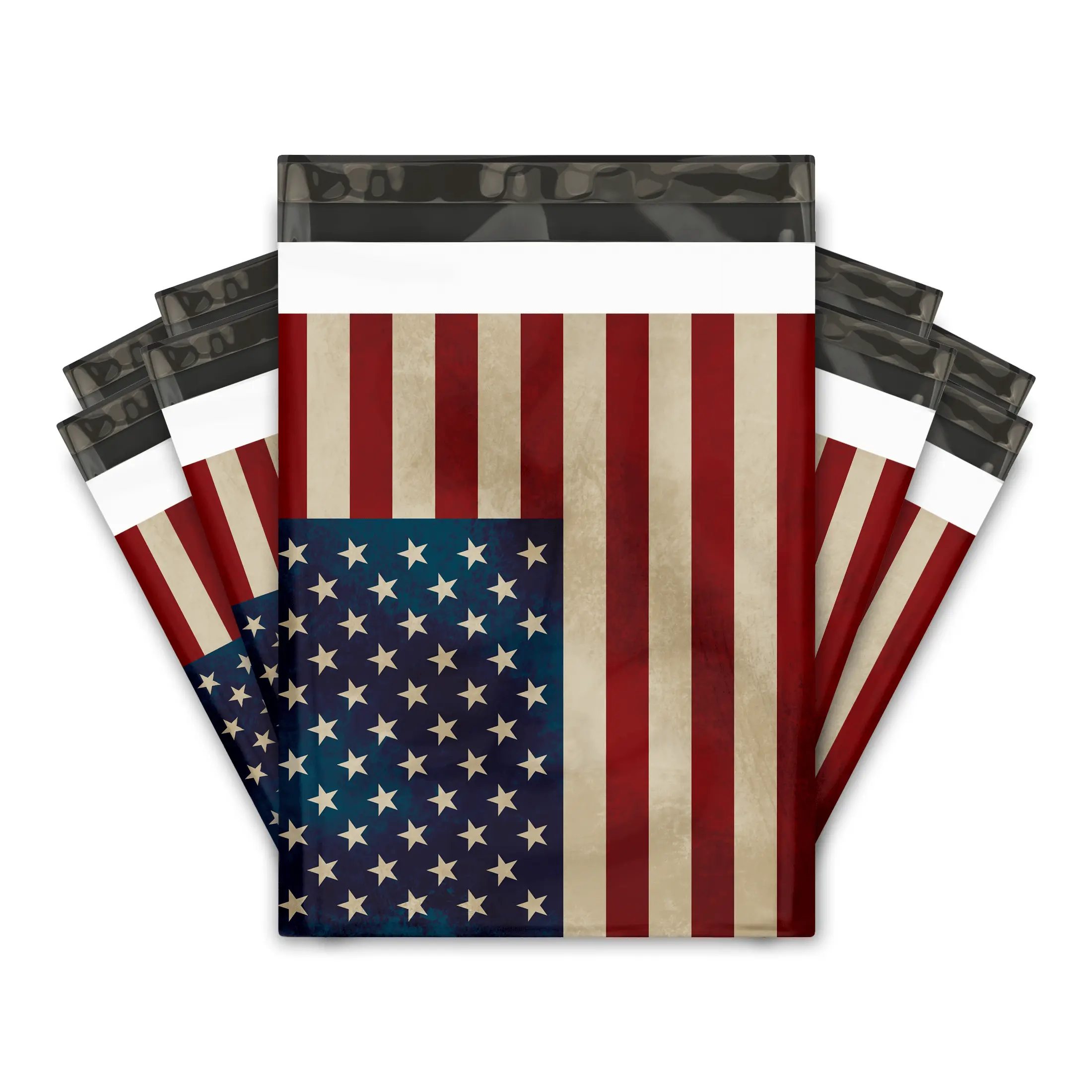 12x15 Rustic American Flag Poly Mailers – Shipping Bags for Small Business