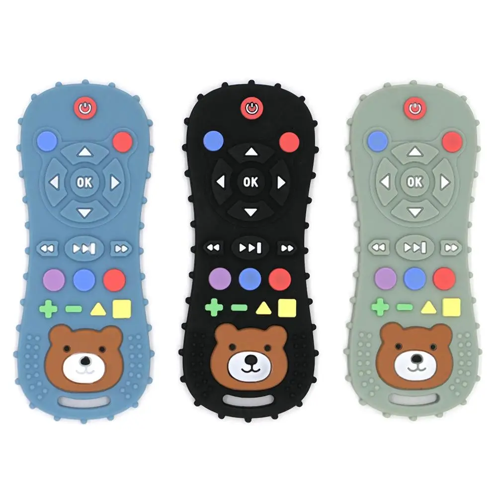 Remote Control Shaped Silicone Teething Toy, 1 Count Cartoon Bear Design Baby Chewing Toy, Soothing Teether Toy for Babies, Sensory Teether