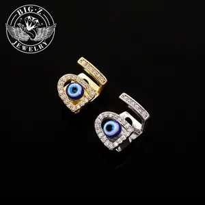 【Fashion casual】Hip Hop Grills Jewelry Micro-Inset Zircon Braces Rapper Accessories Bling，HEvil Eye Halloween Costume Accessories
