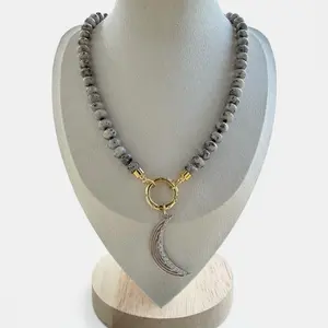 Solenne Moon Charm Necklace