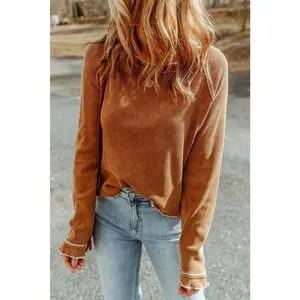 Burnt Orange Raglan Sleeve Top