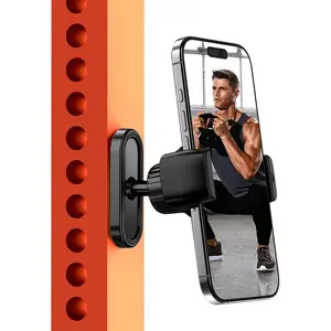 Magnetic Phone Holder for Gym Workout Strong Magnets Tripod Mount Ring Gym Magnetic Phone Holder Attach to Metal Surface, Metal Attachment, Gym Accessories for Men Women Essentials Universal Fit for All Smartphones 4.7-7"