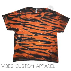 Tiger Stripes Orange and Black Tie Dye Unisex T-Shirt