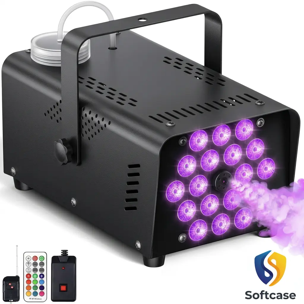 Fog Machine, 800W Smoke Machine With 13-Color LED Effects, 3500CFM Smoke Machine Fog Output, Wired And Wireless Remote Control,Ideal For Halloween, Wedding And DJ Stage (Black) Easy Use Portable Summer Fun Fall Gift Patio Outside Inside Smog
