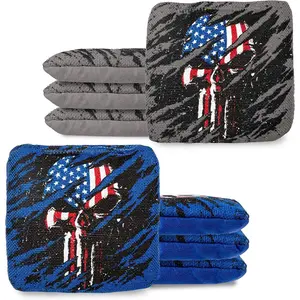 Tournament Series Cornhole Bags - Pro Style Dual Sided Slick and Sticky Side Bags - Set of 8 - Designed in