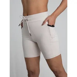Women's High-Waist Compression Sporty Sports Shorts - Moisture-Wicking Half Tights with Pockets for Gym, Outdoor Speed Training