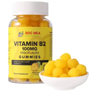 Vitamin B2 100mg Gummies, Riboflavin - Migraine Relief Supplement Healthcare Dietary bvitamins Fitness Edible Fitness Edible
