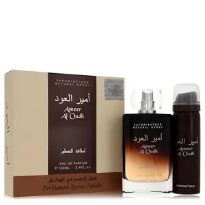 Ameer Al Oudh By Lattafa 2 piece set for Unisex (3.4 Ounce Eau de Parfum Spray + 1.7 Ounce Deodorant Spray) parfum spray