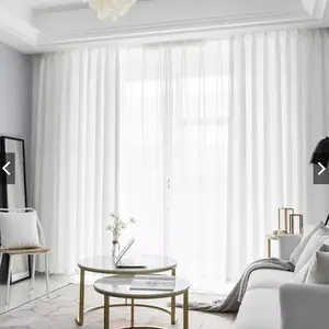 Solid Color 2 Panel White Sheer Curtains - Lightweight Soft Window Treatment for Bedroom, Kitchen, Living Room & Grommet Installation, 63-108 Inches Length