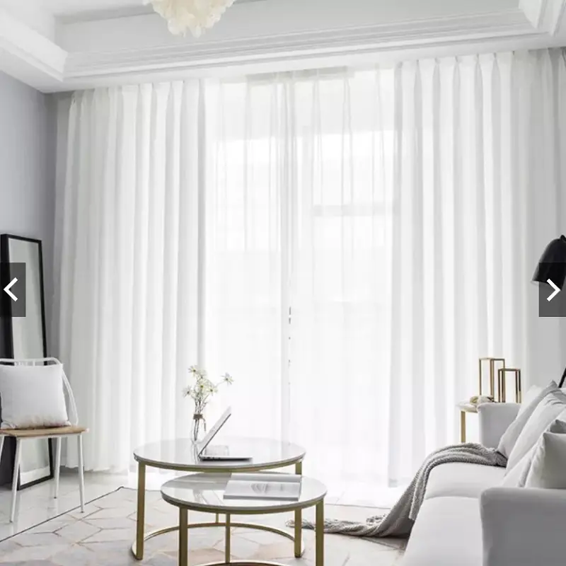 Solid Color 2 Panel White Sheer Curtains - Lightweight Soft Window Treatment for Bedroom, Kitchen, Living Room & Grommet Installation, 63-108 Inches Length