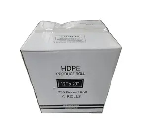 HDPE PRODUCE BAGS FOR FOOD USE, CLEAR, 12 X 20 IN, 3,000 COUNT