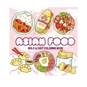 1pc ASIAN  FOOD coloring book For Adults And Kids,Simple And Big Designs For Relaxat colouring books,Toys suitable for boys and girls, zero foundation drawing to relieve stress coloring book，Christmas gift，Halloween Gift，Back to school gifts