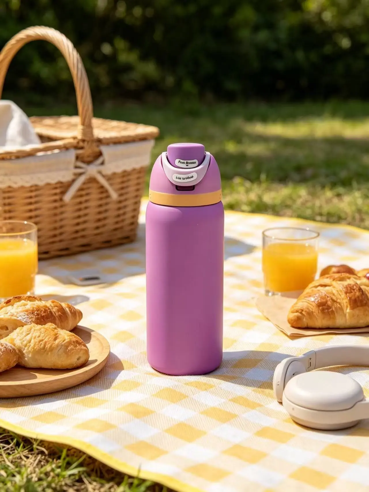 Owala 32oz Matte Purple Portable Stainless Steel Insulated Reusable Water Bottle - Leak-Proof Easy-Open Lid Insulated Cup Tumbler Mug, Beverage Bottled Vacuum Flask for Work Commute, Outdoor Use